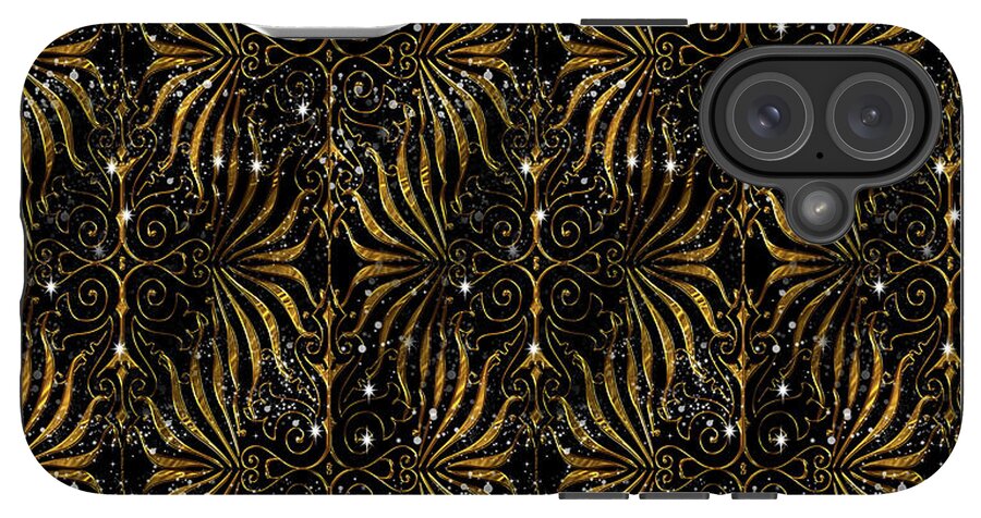 Black and Gold Victorian Sparkle - Phone Case