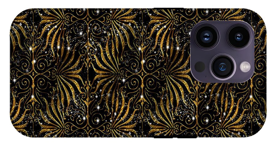 Black and Gold Victorian Sparkle - Phone Case