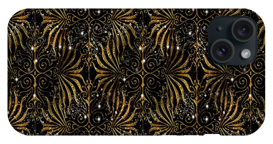 Black and Gold Victorian Sparkle - Phone Case