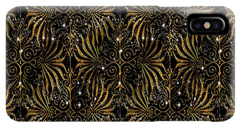 Black and Gold Victorian Sparkle - Phone Case