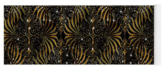 Black and Gold Victorian Sparkle - Yoga Mat