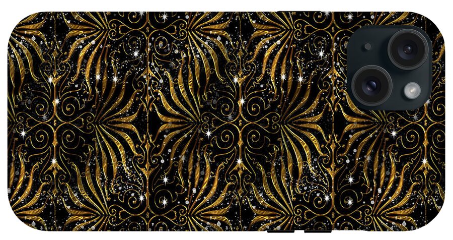 Black and Gold Victorian Sparkle - Phone Case