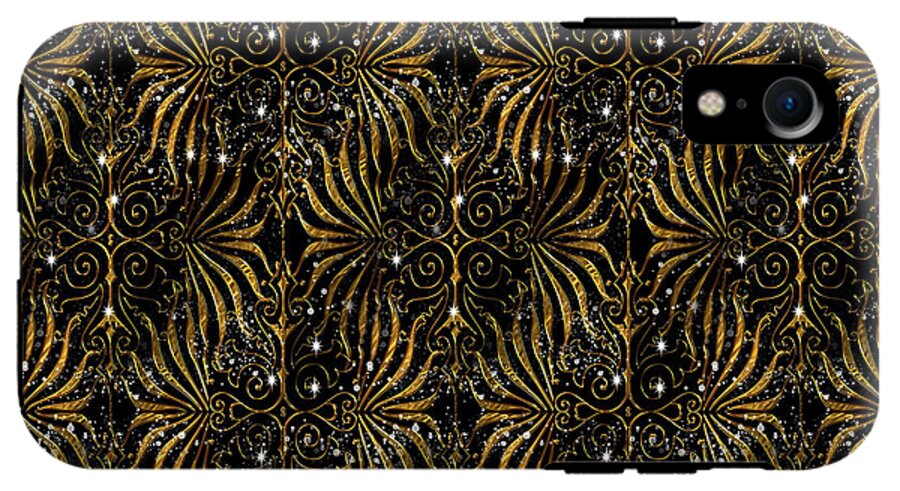 Black and Gold Victorian Sparkle - Phone Case