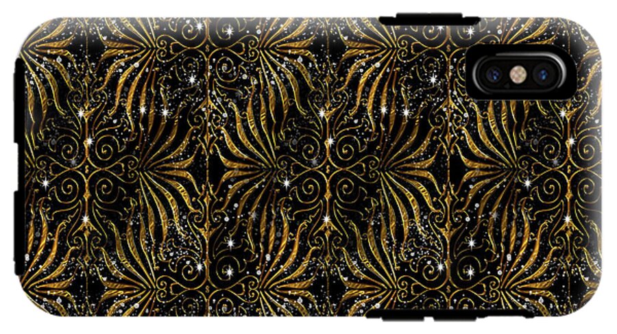 Black and Gold Victorian Sparkle - Phone Case