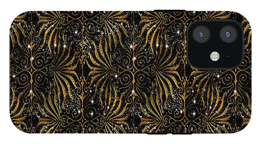 Black and Gold Victorian Sparkle - Phone Case