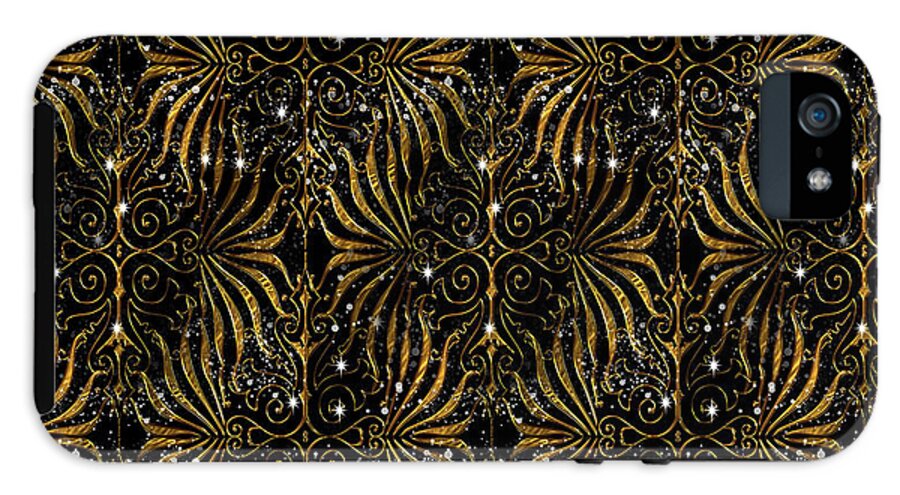 Black and Gold Victorian Sparkle - Phone Case