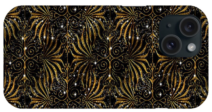 Black and Gold Victorian Sparkle - Phone Case