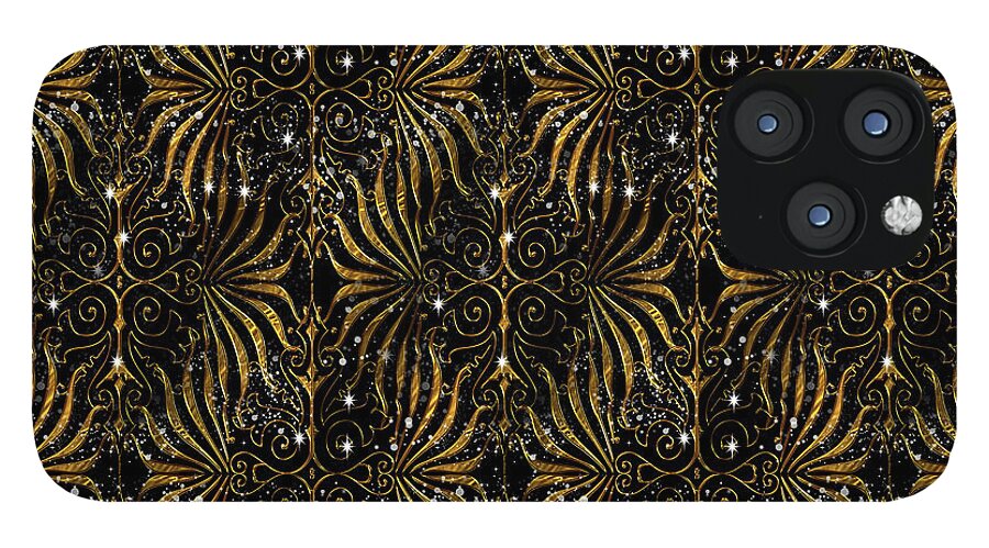 Black and Gold Victorian Sparkle - Phone Case