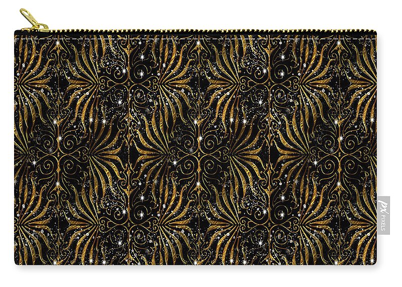 Black and Gold Victorian Sparkle - Zip Pouch