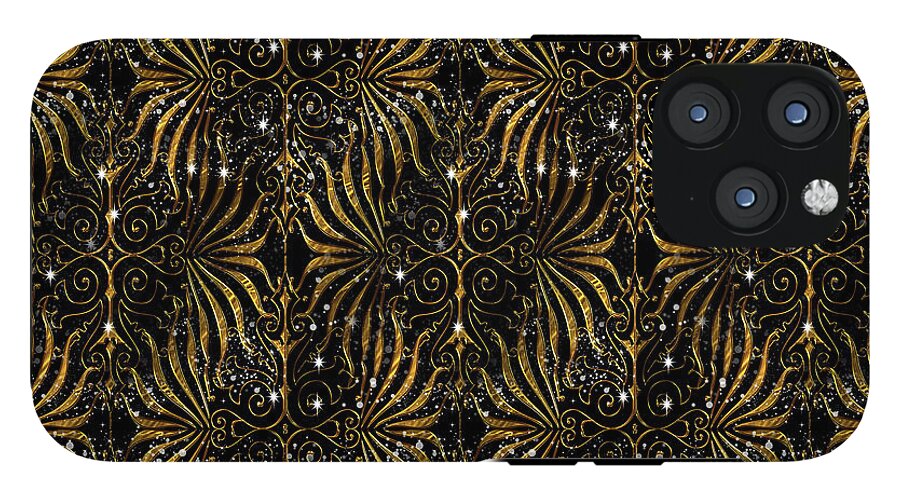 Black and Gold Victorian Sparkle - Phone Case