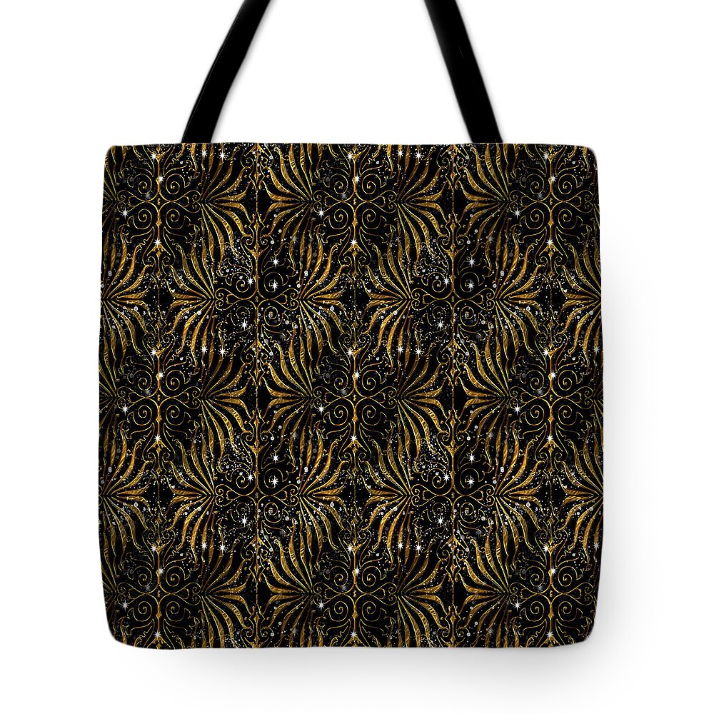 Black and Gold Victorian Sparkle - Tote Bag