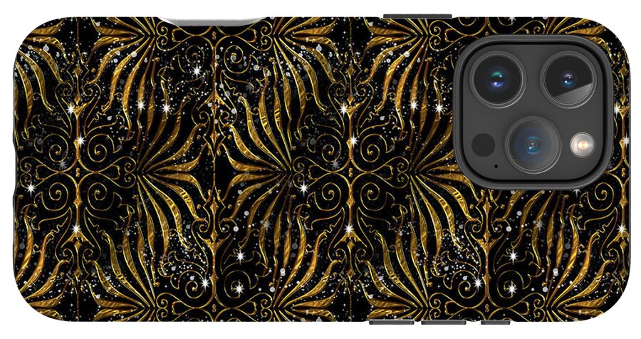 Black and Gold Victorian Sparkle - Phone Case