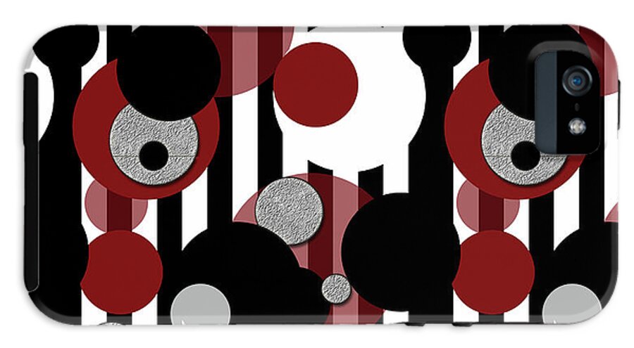 Black and White Stripes Red Dots - Phone Case