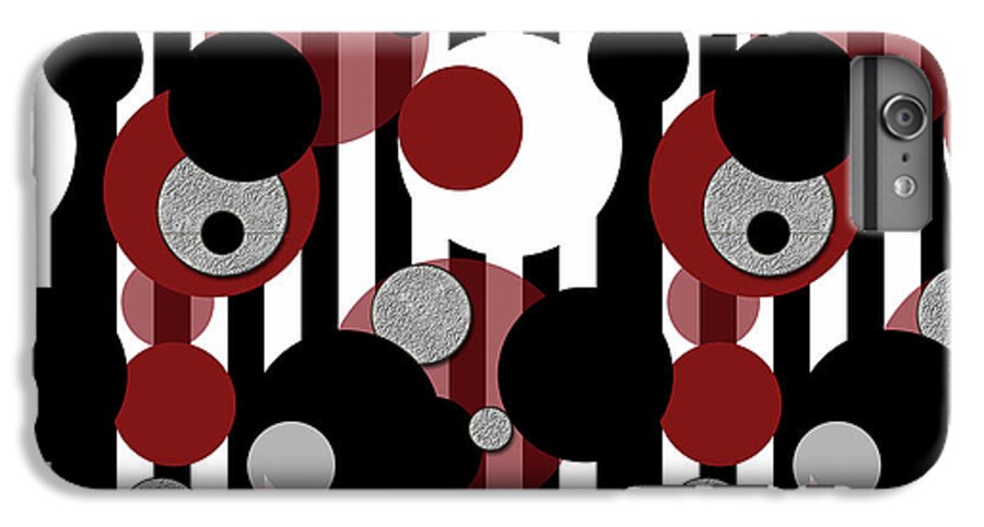 Black and White Stripes Red Dots - Phone Case