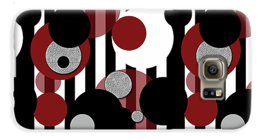 Black and White Stripes Red Dots - Phone Case