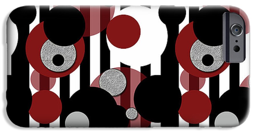 Black and White Stripes Red Dots - Phone Case