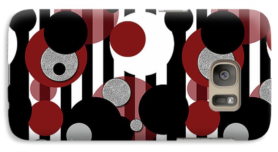 Black and White Stripes Red Dots - Phone Case