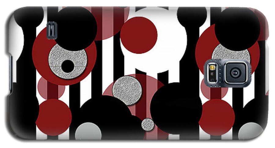 Black and White Stripes Red Dots - Phone Case