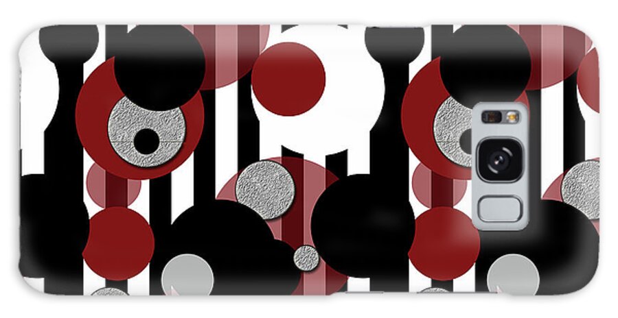 Black and White Stripes Red Dots - Phone Case