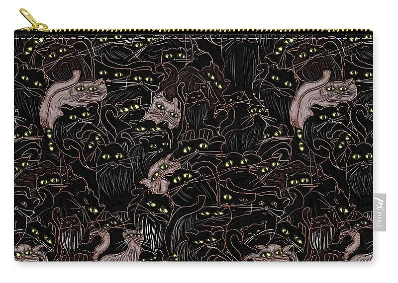 Black Cats Yellow Eyes - Zip Pouch