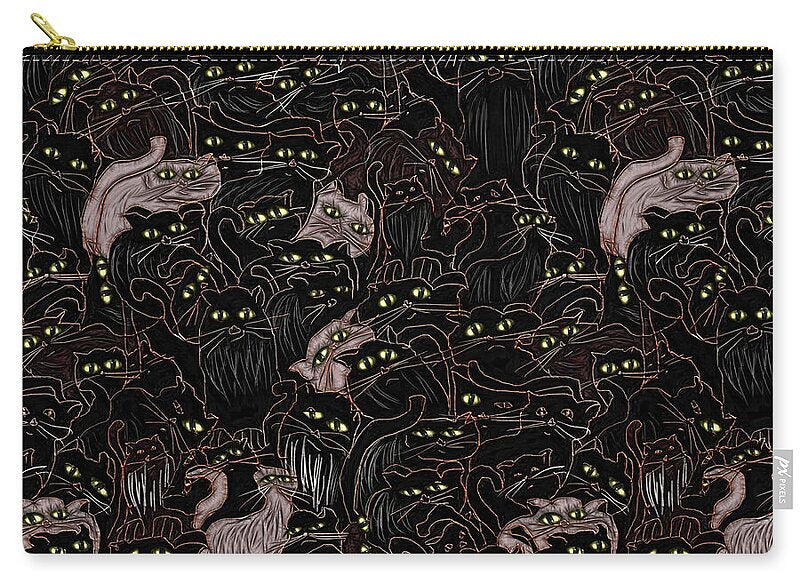 Black Cats Yellow Eyes - Zip Pouch