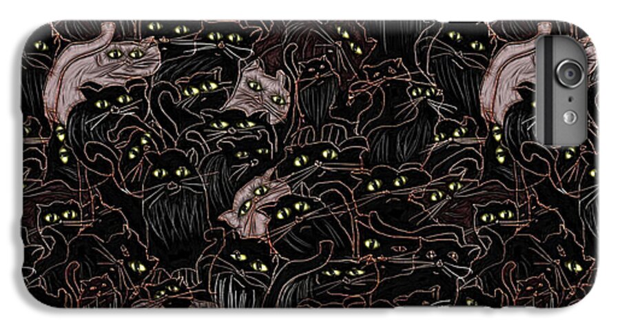 Black Cats Yellow Eyes - Phone Case