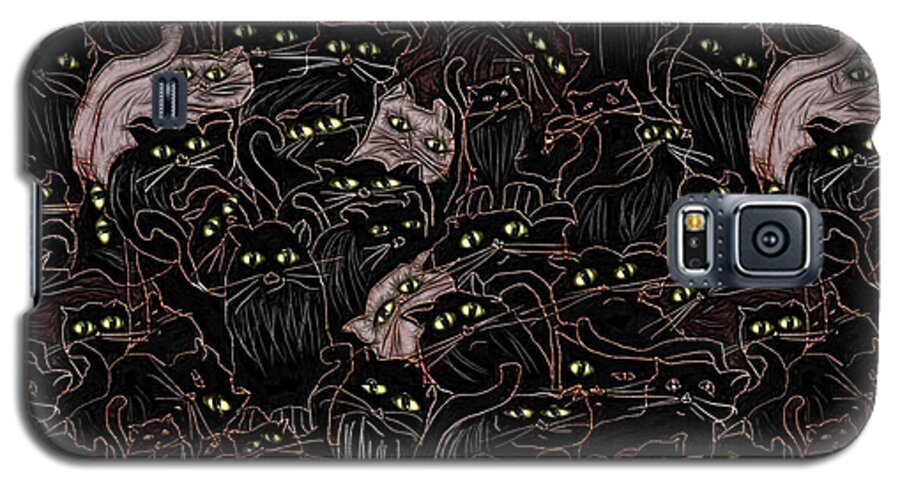 Black Cats Yellow Eyes - Phone Case