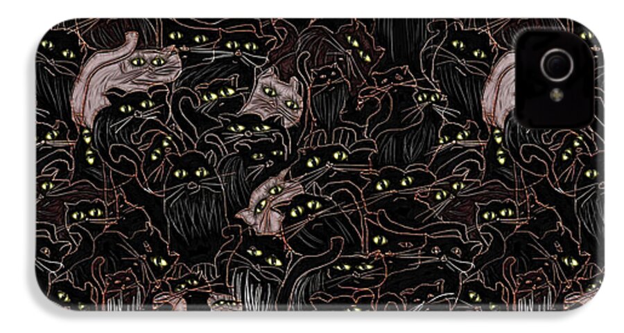 Black Cats Yellow Eyes - Phone Case