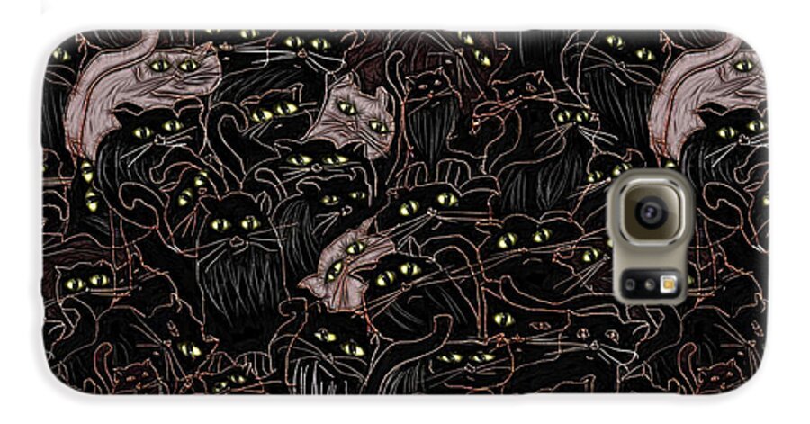 Black Cats Yellow Eyes - Phone Case