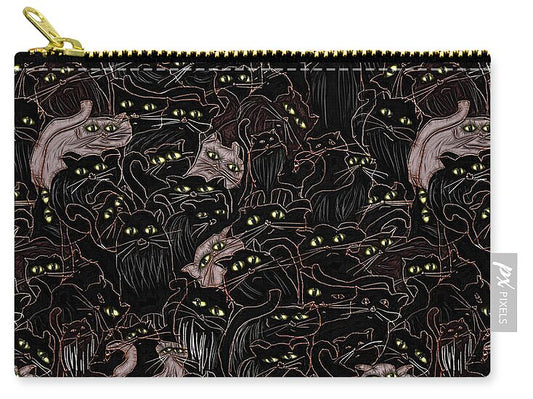 Black Cats Yellow Eyes - Zip Pouch