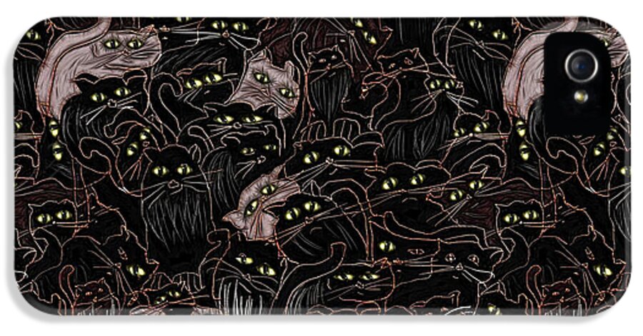 Black Cats Yellow Eyes - Phone Case