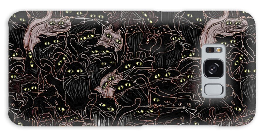 Black Cats Yellow Eyes - Phone Case