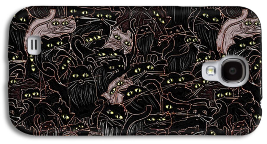 Black Cats Yellow Eyes - Phone Case