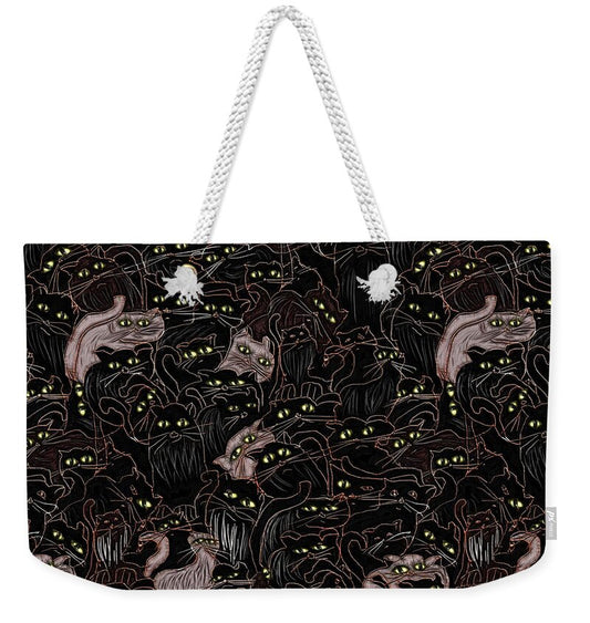 Black Cats Yellow Eyes - Weekender Tote Bag