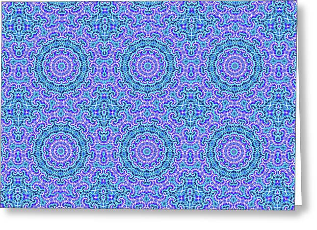 Blue and Purple Tie Dye Kaleidoscope - Greeting Card