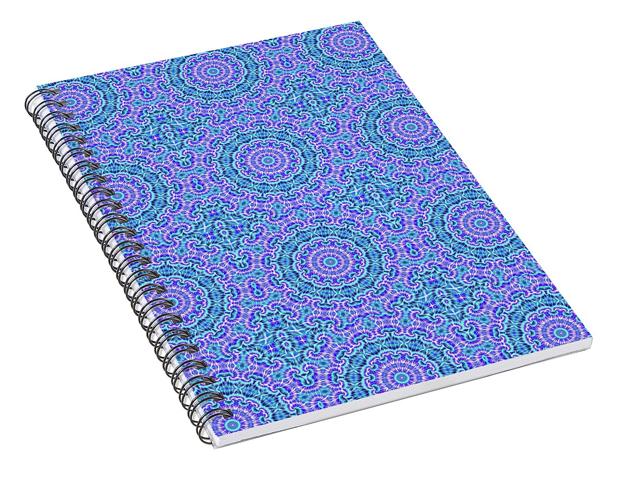 Blue and Purple Tie Dye Kaleidoscope - Spiral Notebook