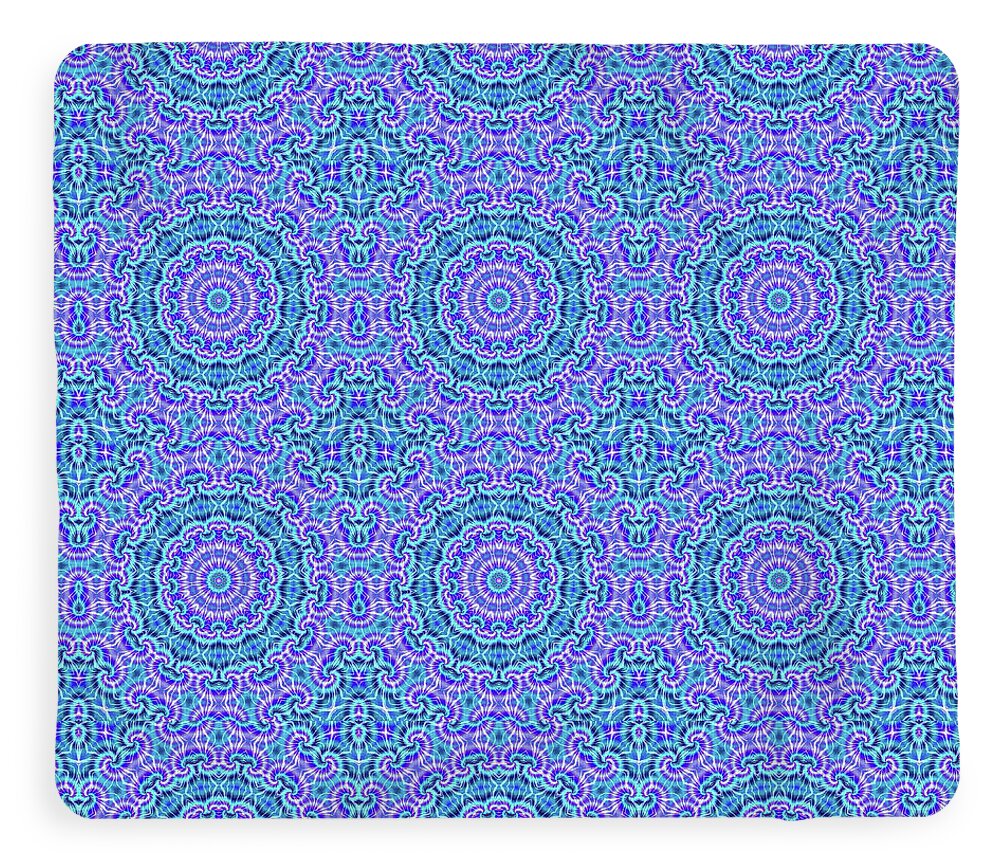 Blue and Purple Tie Dye Kaleidoscope - Blanket