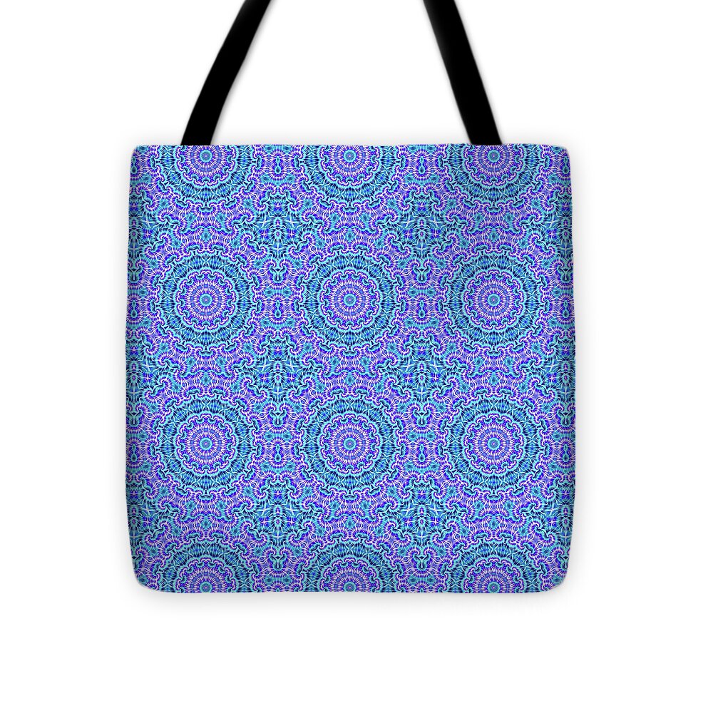 Blue and Purple Tie Dye Kaleidoscope - Tote Bag