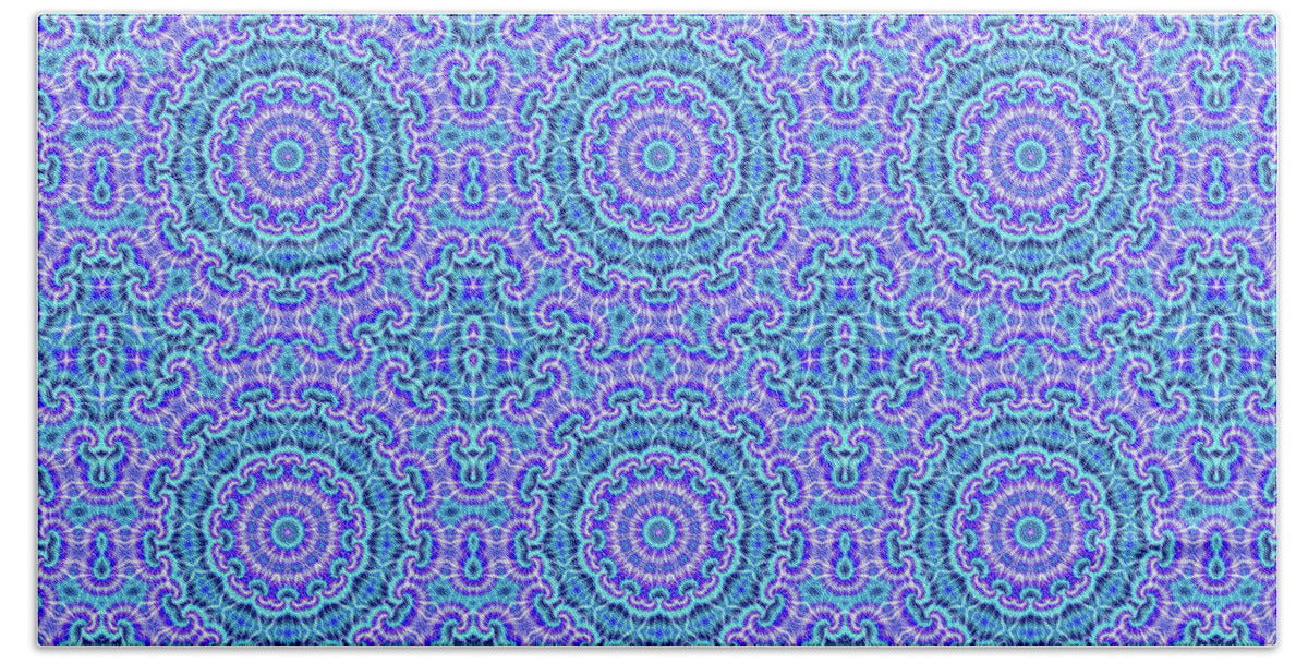 Blue and Purple Tie Dye Kaleidoscope - Beach Towel