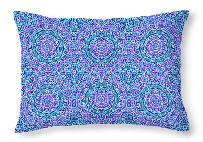 Blue and Purple Tie Dye Kaleidoscope - Throw Pillow