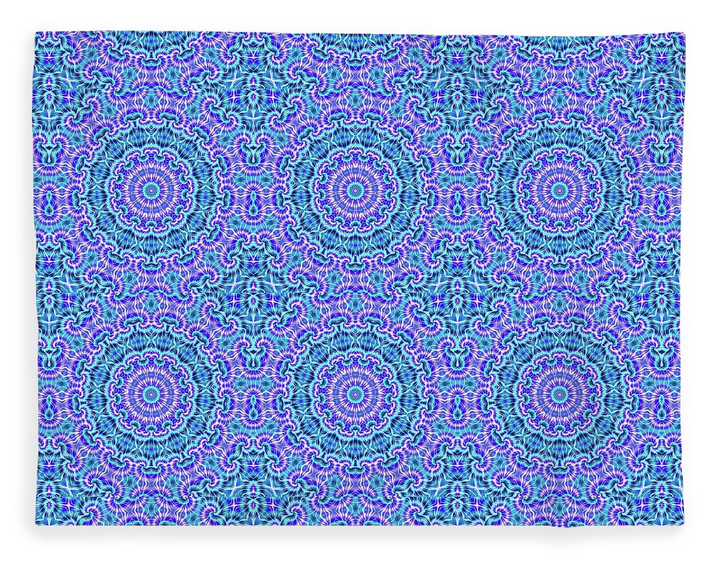 Blue and Purple Tie Dye Kaleidoscope - Blanket