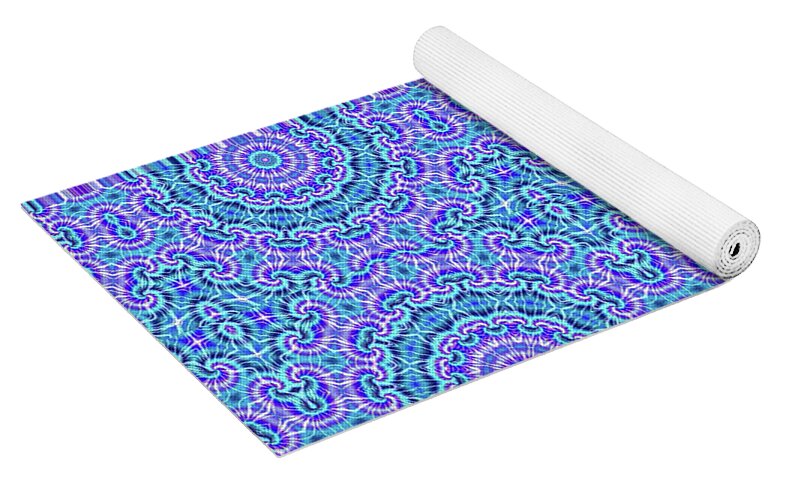 Blue and Purple Tie Dye Kaleidoscope - Yoga Mat