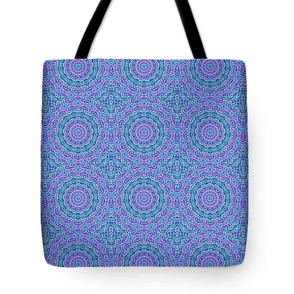 Blue and Purple Tie Dye Kaleidoscope - Tote Bag