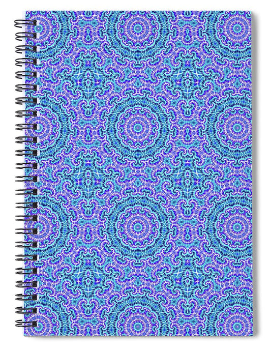 Blue and Purple Tie Dye Kaleidoscope - Spiral Notebook