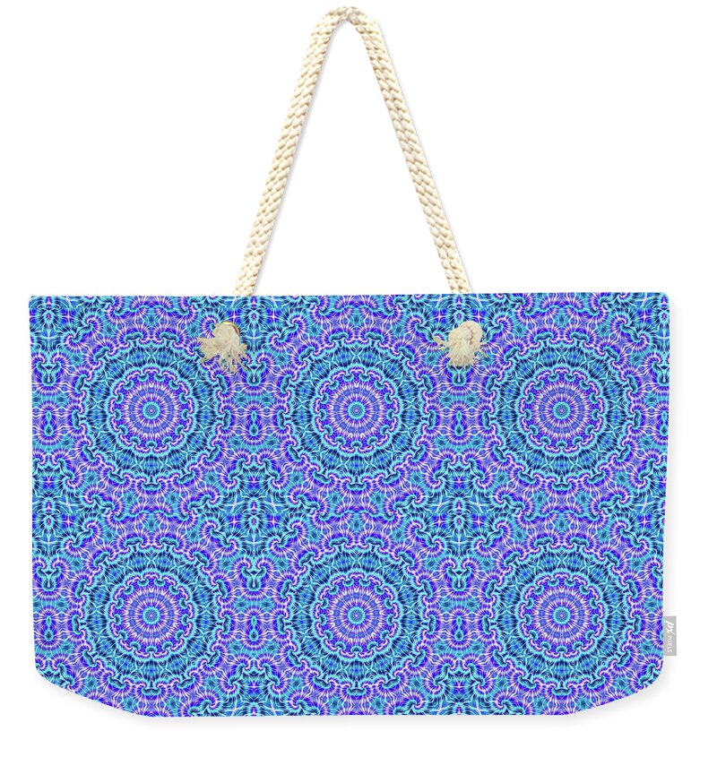 Blue and Purple Tie Dye Kaleidoscope - Weekender Tote Bag