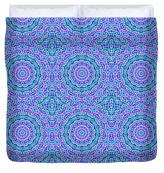 Blue and Purple Tie Dye Kaleidoscope - Duvet Cover