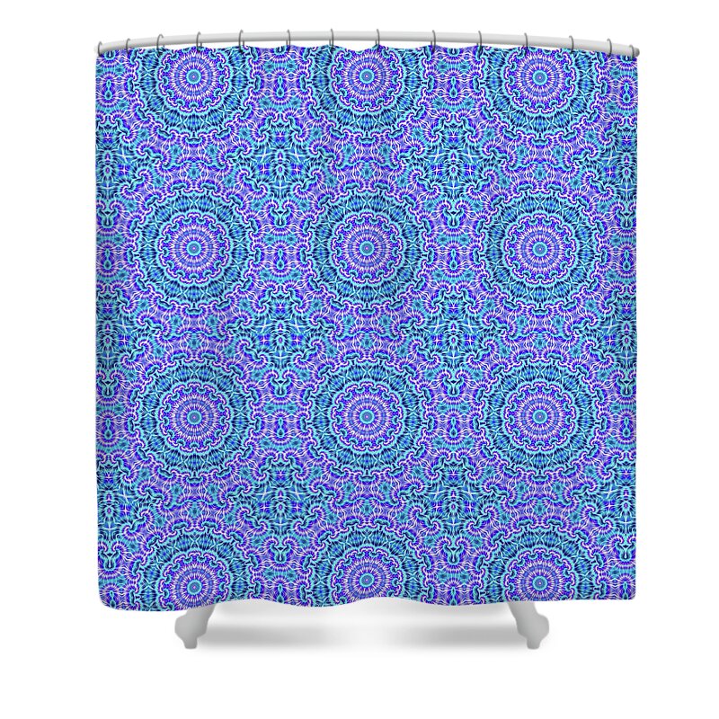 Blue and Purple Tie Dye Kaleidoscope - Shower Curtain