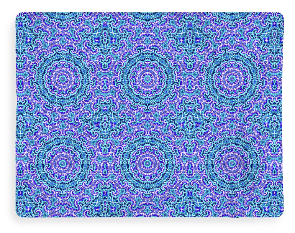 Blue and Purple Tie Dye Kaleidoscope - Blanket