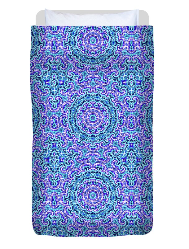 Blue and Purple Tie Dye Kaleidoscope - Duvet Cover