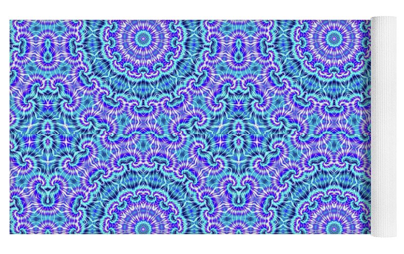 Blue and Purple Tie Dye Kaleidoscope - Yoga Mat